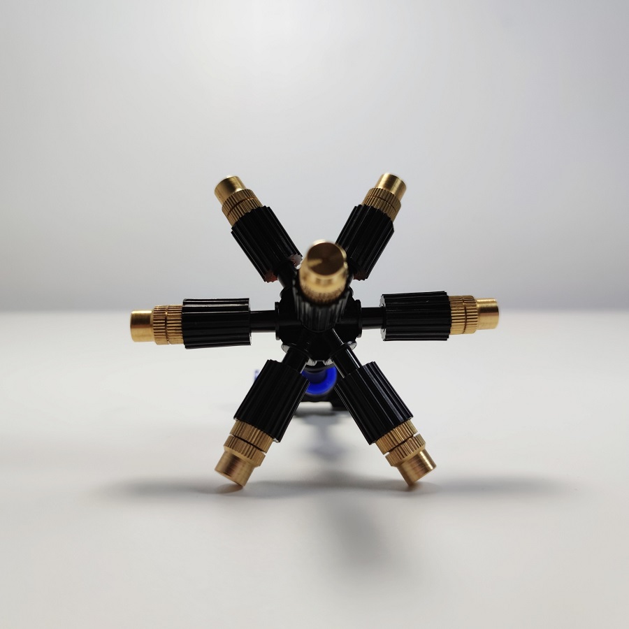 Bộ béc 7 hướng đầu đồng có chân van khóa mở nước