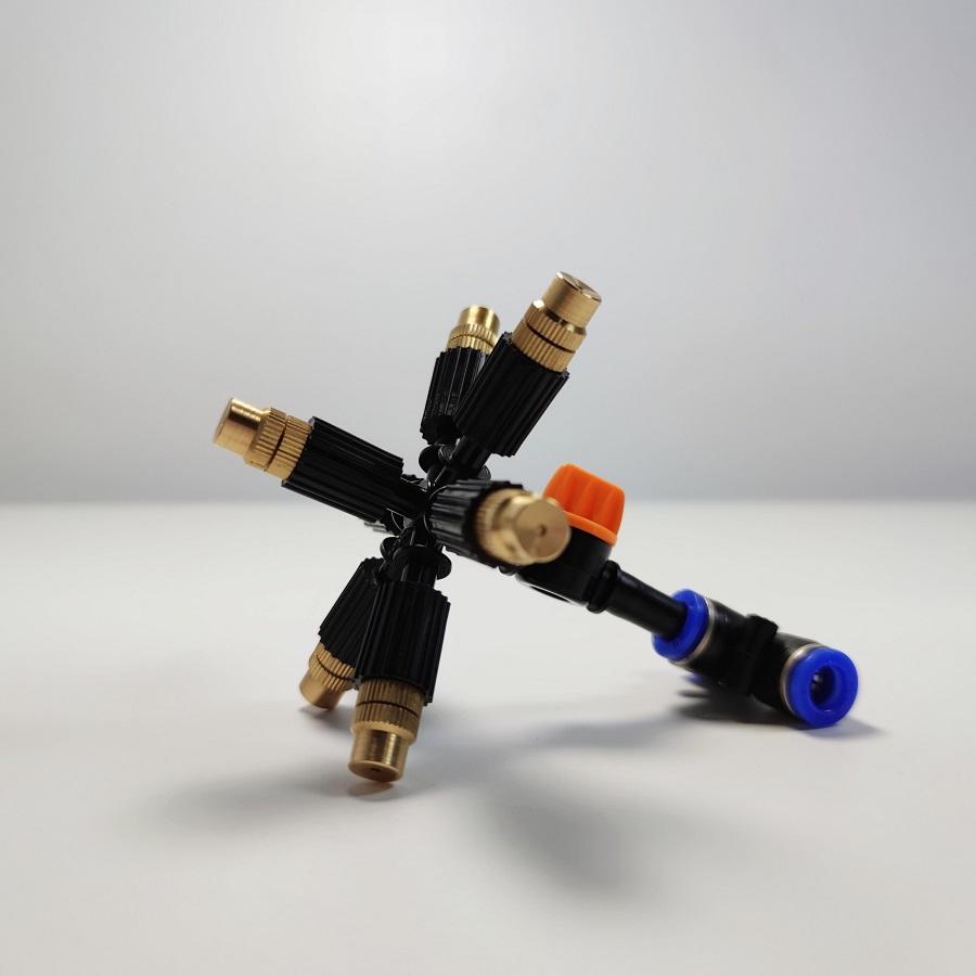 Bộ béc 7 hướng đầu đồng có chân van khóa mở nước