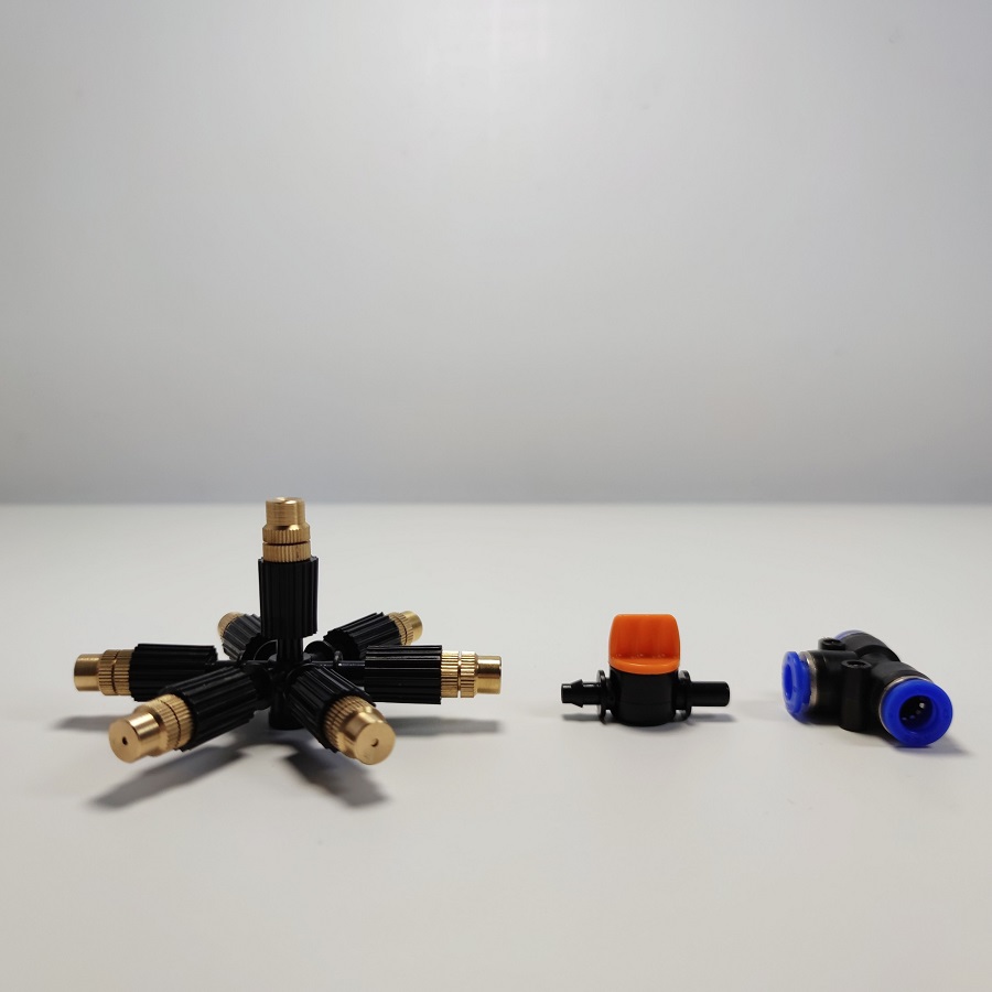 Bộ béc 7 hướng đầu đồng có chân van khóa mở nước