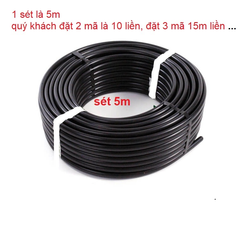 Combo 5m Ống LDPE 12mm loại tốt (10x12) nhựa nguyên sinh 100% sử dụng cho hệ thống tưới