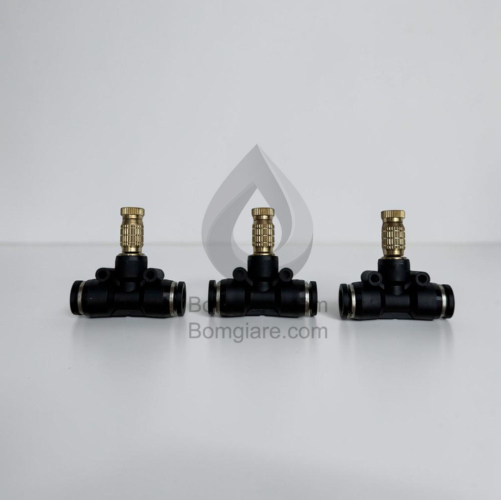 Đế Giữa Phun Sương Có Ren Nhựa Nối Ống 8mm