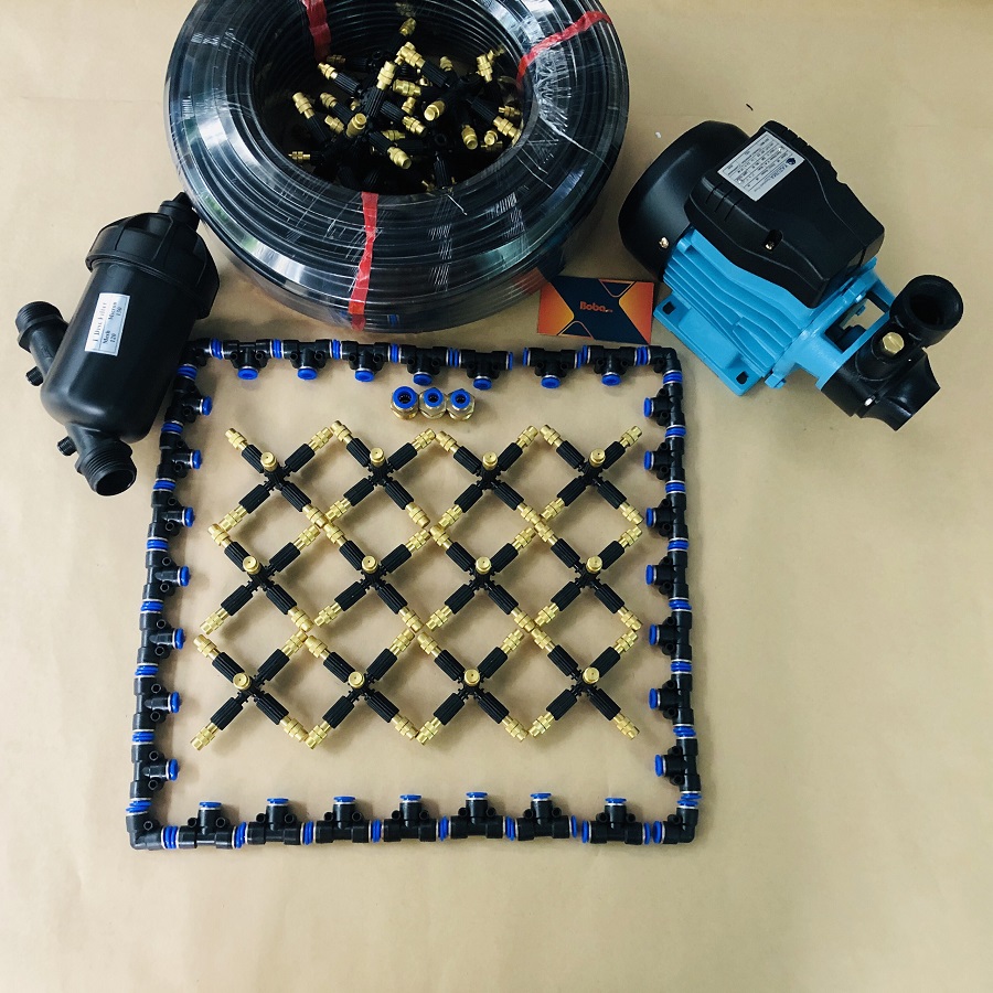 Hệ thống phun sương cao cấp 15 béc 5 hướng bằng đồng