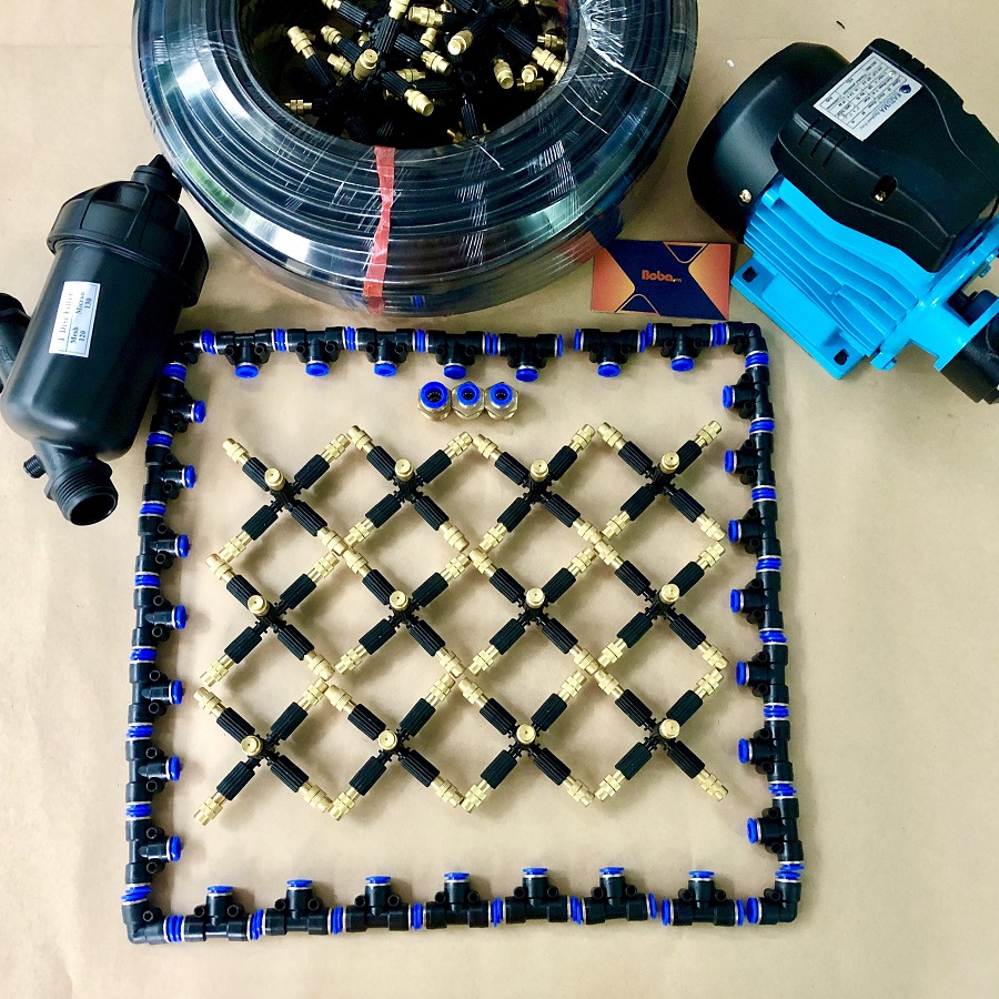 Hệ thống phun sương cao cấp 15 béc 5 hướng bằng đồng