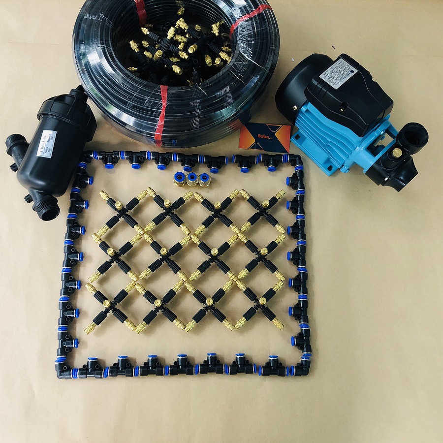 Hệ thống phun sương cao cấp 15 béc 5 hướng bằng đồng