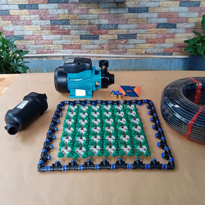 Bộ phun sương tưới lan tự động công xuất lớn 60 béc bơm kazuma 0.5hp