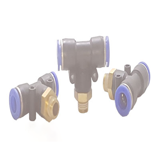 PS - T nhựa dây 8 ly/RN 9.6 ly T nhựa phun sương 8 ly/ren ngoài 9.6 ly