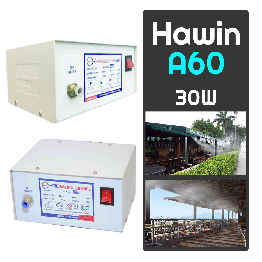 Máy phun sương Hawin A60 chính hãng (hỗ trợ từ 4 đến 10 béc)