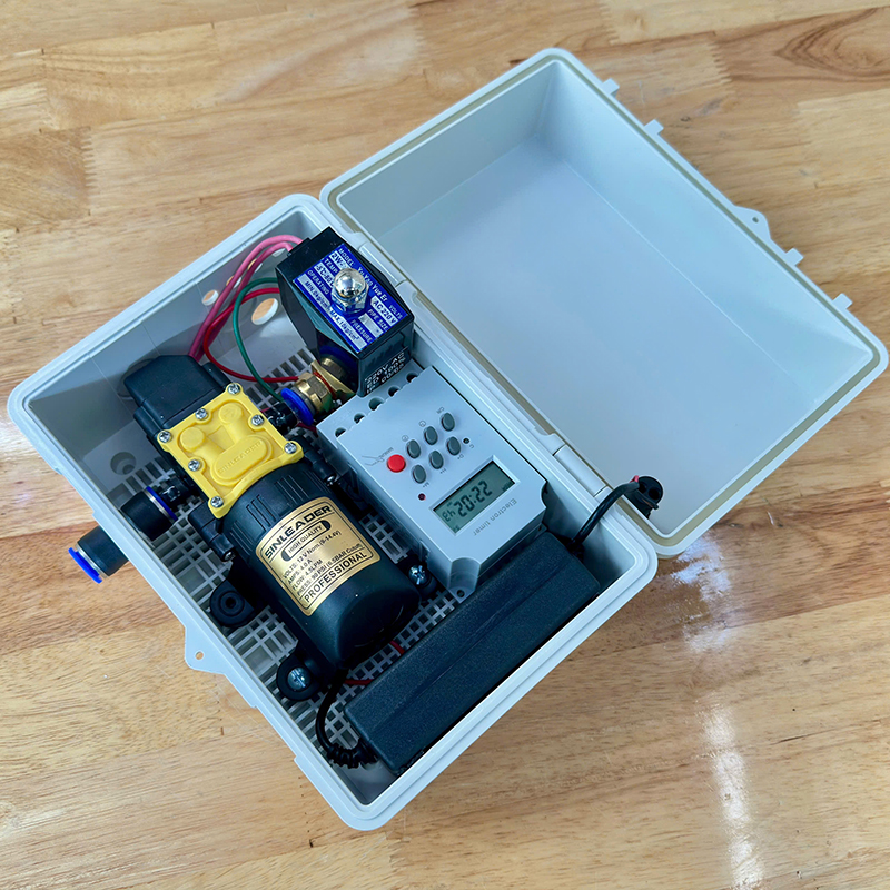 Bộ bơm đơn Time lắp sẵn gồm tủ điện  van từ  timer  bơm 60w