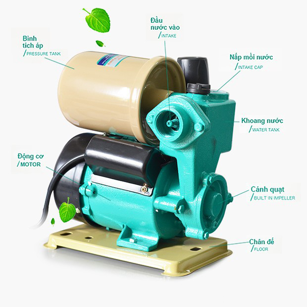 Bơm tăng áp tự động Zento 370W - Có bình tích áp