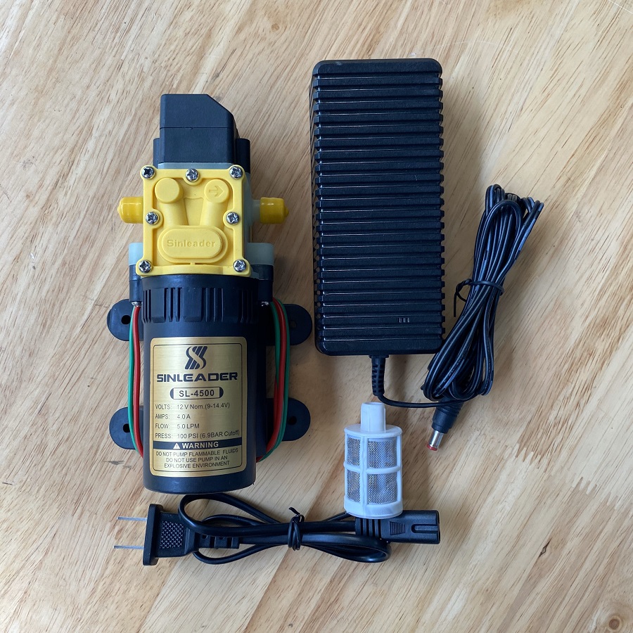 Máy bơm mini 12V Nhật Bản Sinleader 60W trọn bộ