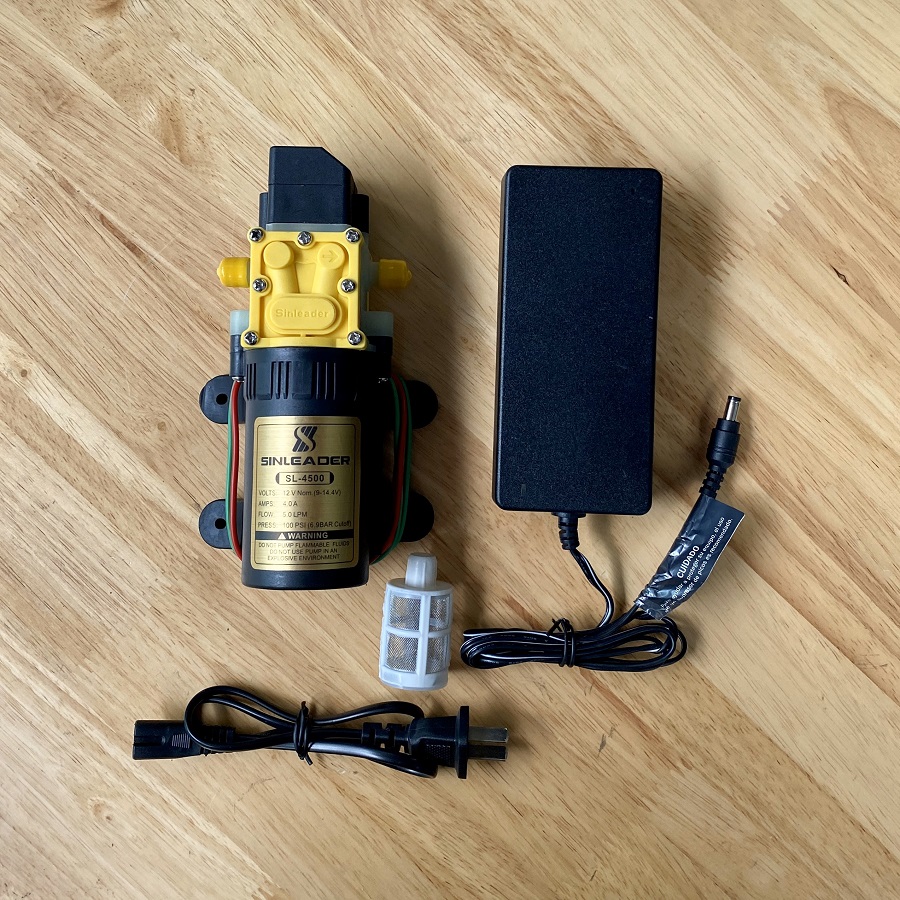 Máy bơm mini 12V Nhật Bản Sinleader 60W trọn bộ