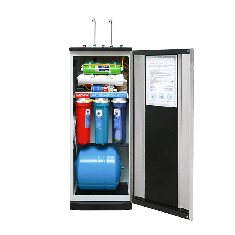 máy lọc nước uống trực tiếp Sunhouse SHR76210CK có 2 vòi nóng lạnh 10 lõi