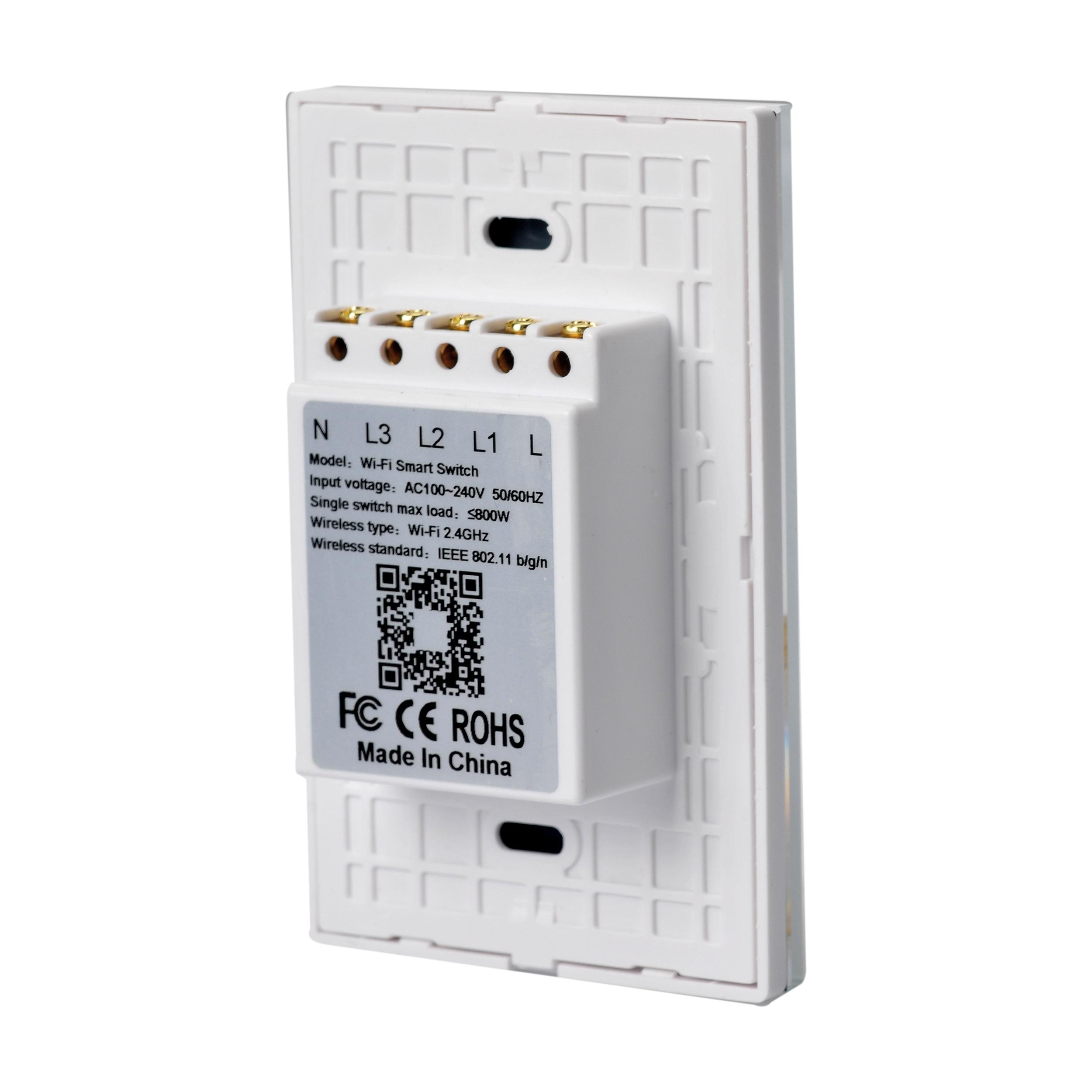 Công Tắc Wifi Điều Khiển Từ Xa Tuya - 3 Nút Trắng - TUYA3T