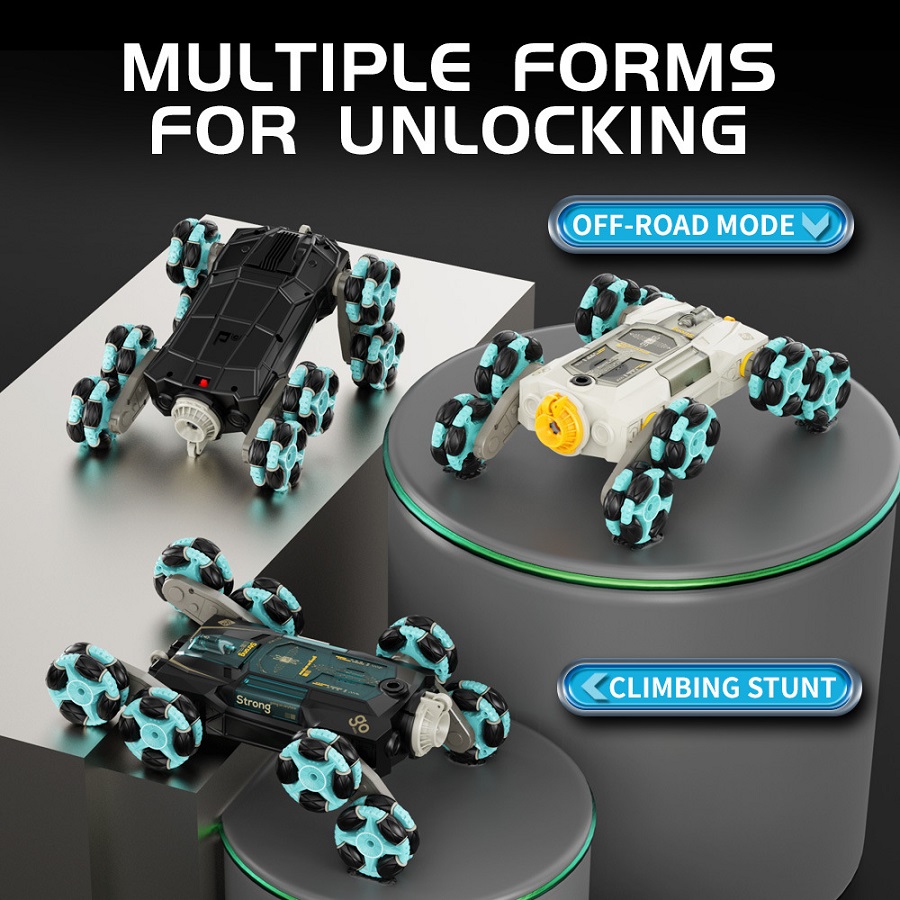 Xe ô tô địa hình 8 bánh có tay điều khiển từ xa đôi xe leo cầu thang xoay 360 độ D800