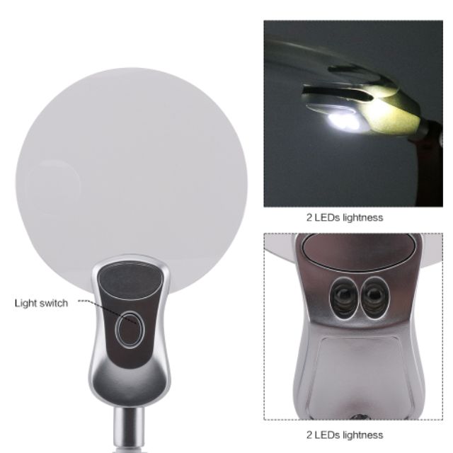 Kính lúp để bàn sữa chữa 5X K8 có đèn led và khay dụng cụ