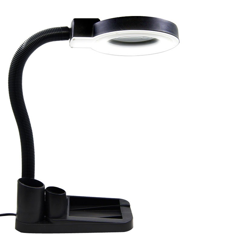 Kính lúp phóng đại 10X K5 dùng sửa chữa để bàn có đèn LED