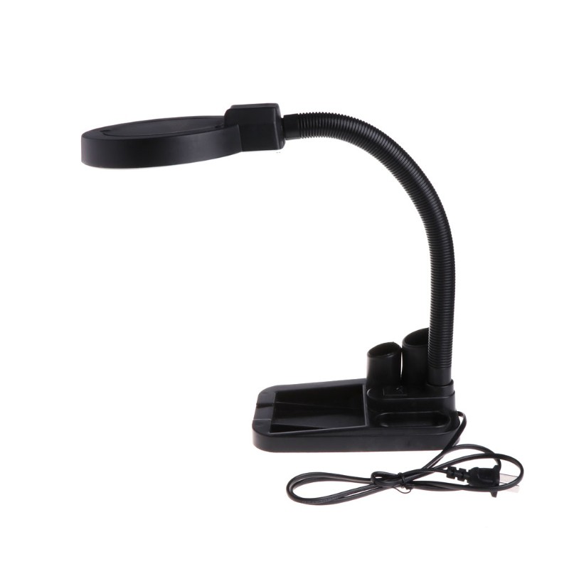 Kính lúp phóng đại 10X K5 dùng sửa chữa để bàn có đèn LED