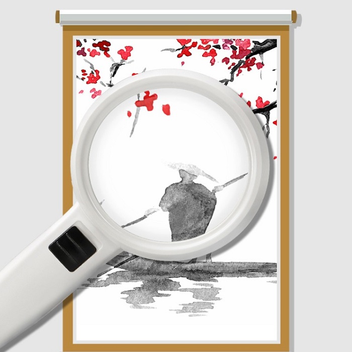 Kính lúp cầm tay K30 phóng dại 30 lần có 2 thấu kính thủy tinh