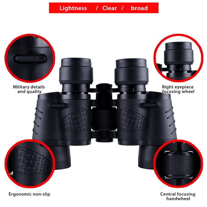 Ống nhòm Nikula N808 nhìn xa 80x80 hỗ trợ xem ban đêm có đèn