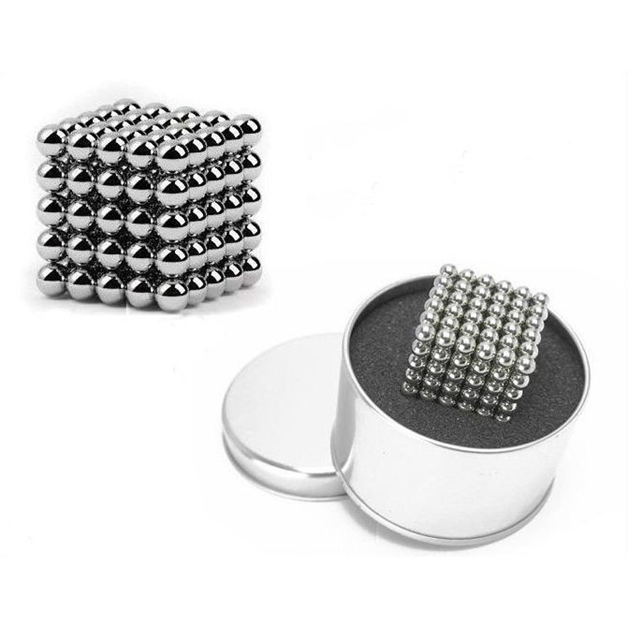 Bộ đồ chơi nam châm xếp hình thông minh 216 viên 5mm Buckyballs Tròn (Bạc)