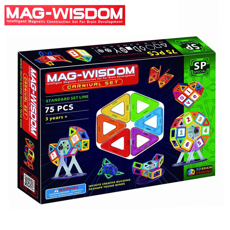 Bộ xếp hình nam châm Mag Wisdom 75 chi tiết chính hãng