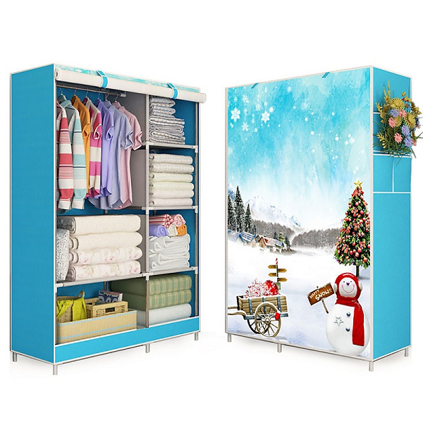Tủ vải đựng đồ 3D 2 buồng 6 ngăn BB3D xếp gọn