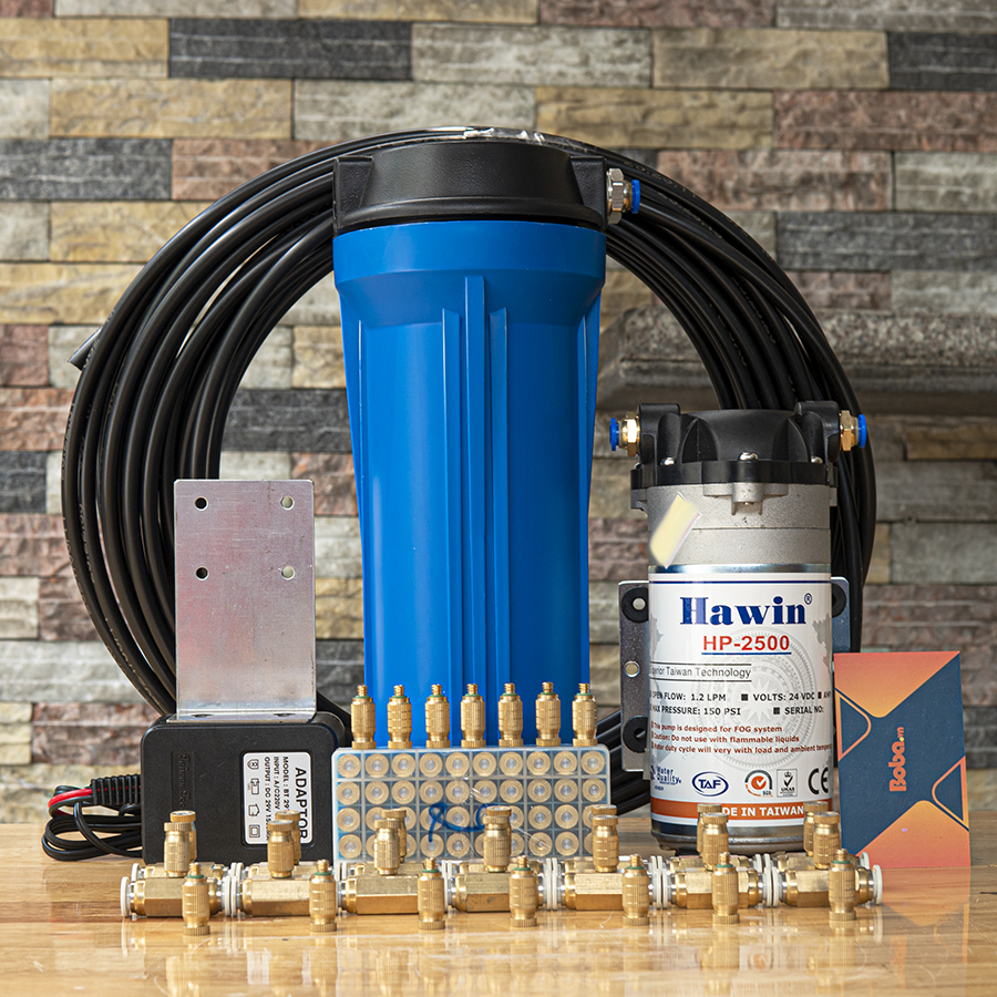 Bộ phun sương tưới lan pun sương làm mát nhà quán cafe  Hawin HP-2500 15 béc