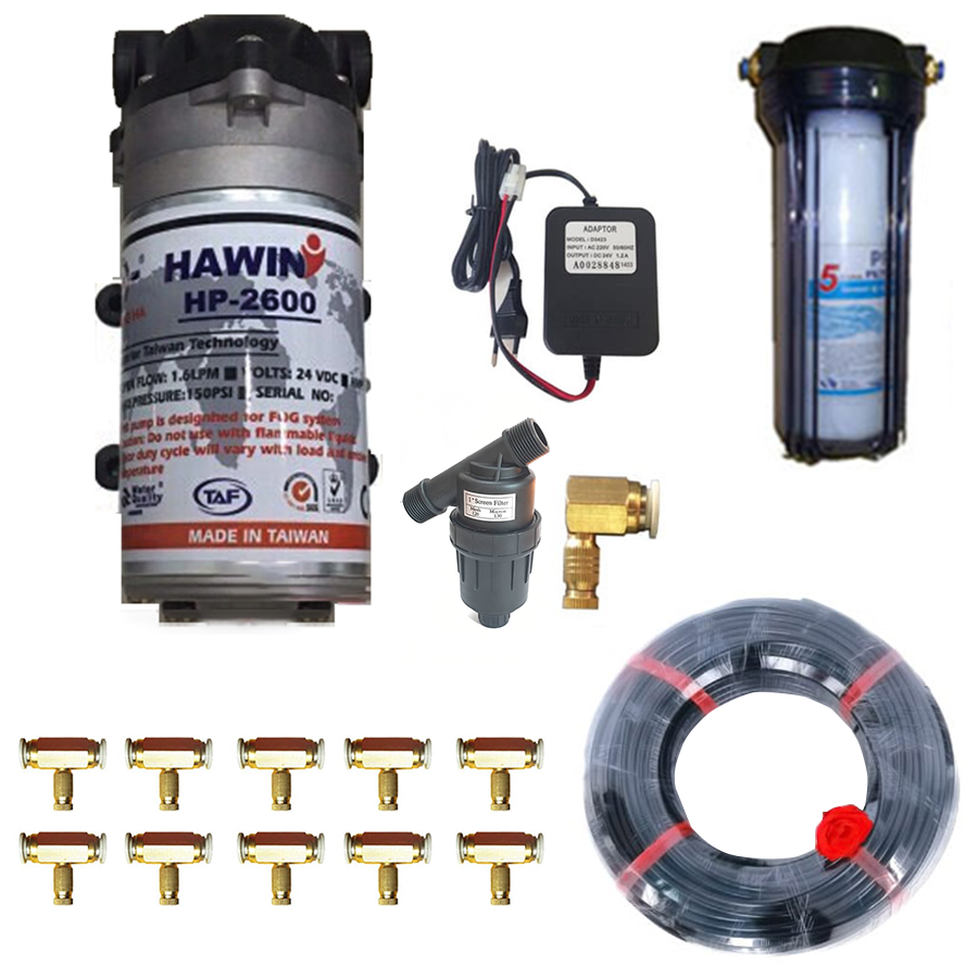 Bộ phun sương Hawin HP-2600 10 béc (10M dây)