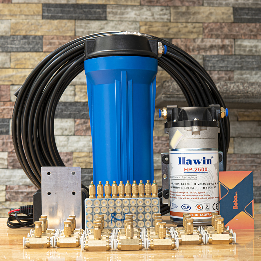 Bộ phun sương làm mát không khí 20 đầu phun - Bơm Hawin HP 2500