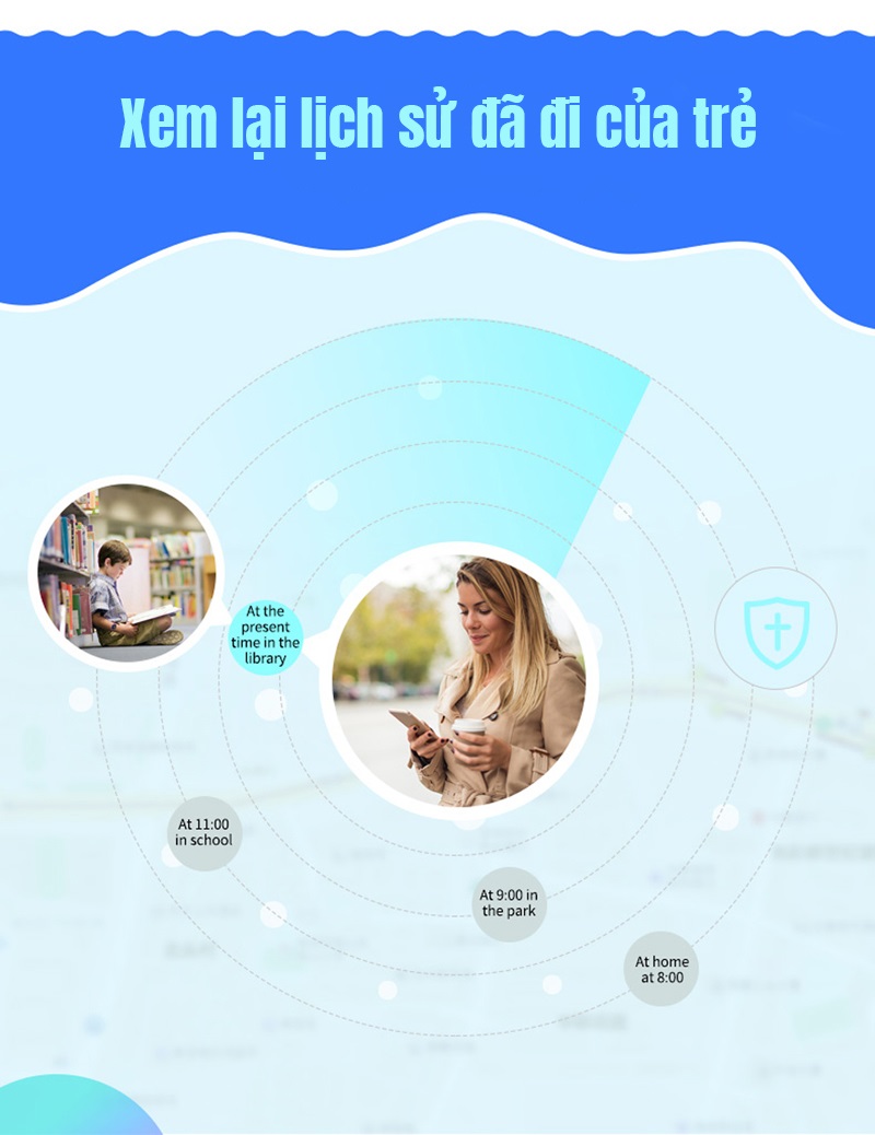 Đồng hồ định vị trẻ em chống nước DF34 - Định vị kép GPS & LPS