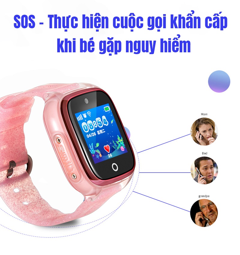 Đồng hồ định vị trẻ em chống nước DF34 - Định vị kép GPS & LPS