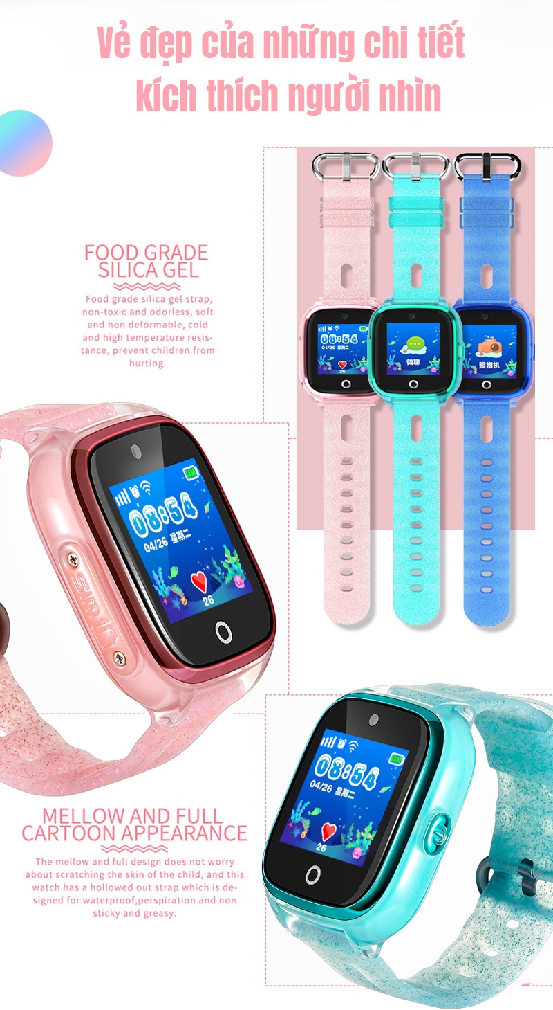Đồng hồ định vị trẻ em chống nước DF34 - Định vị kép GPS & LPS
