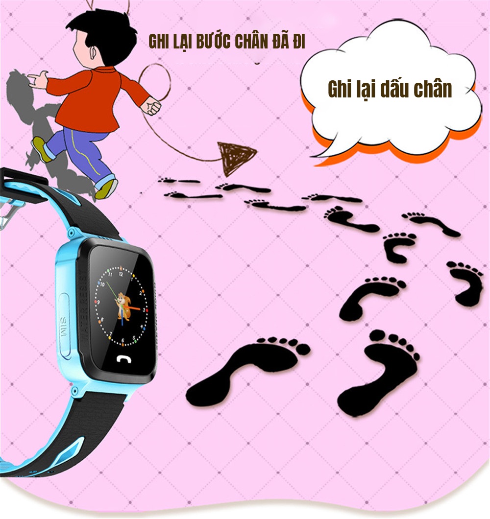 Đồng hồ định vị trẻ em V68G có hỗ trợ nghe gọi và sim 4G