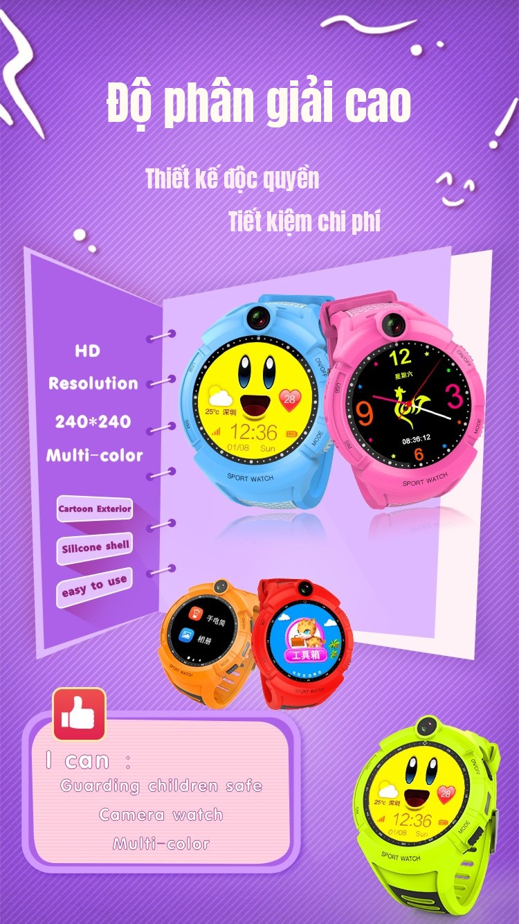 Đồng hồ GPS trẻ em Q360 mặt tròn - Antilost SOS