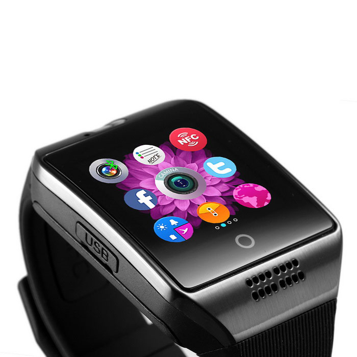 Đồng hồ cảm ứng lắp sim nghe gọi Q18 - Cong 2 đầu