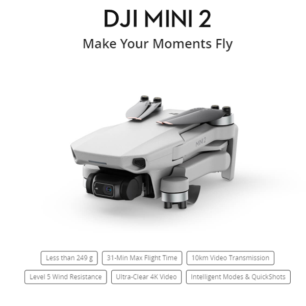 Flycam DJI Mini 2 Chính Hãng. Chụp hình 4K. Bay xa 10 KM.