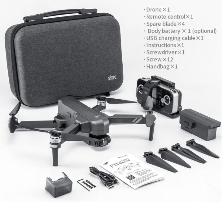 Flycam SJRC F11S 2021 Bay Xa 3KM Camera 4K Chống rung 2 trục