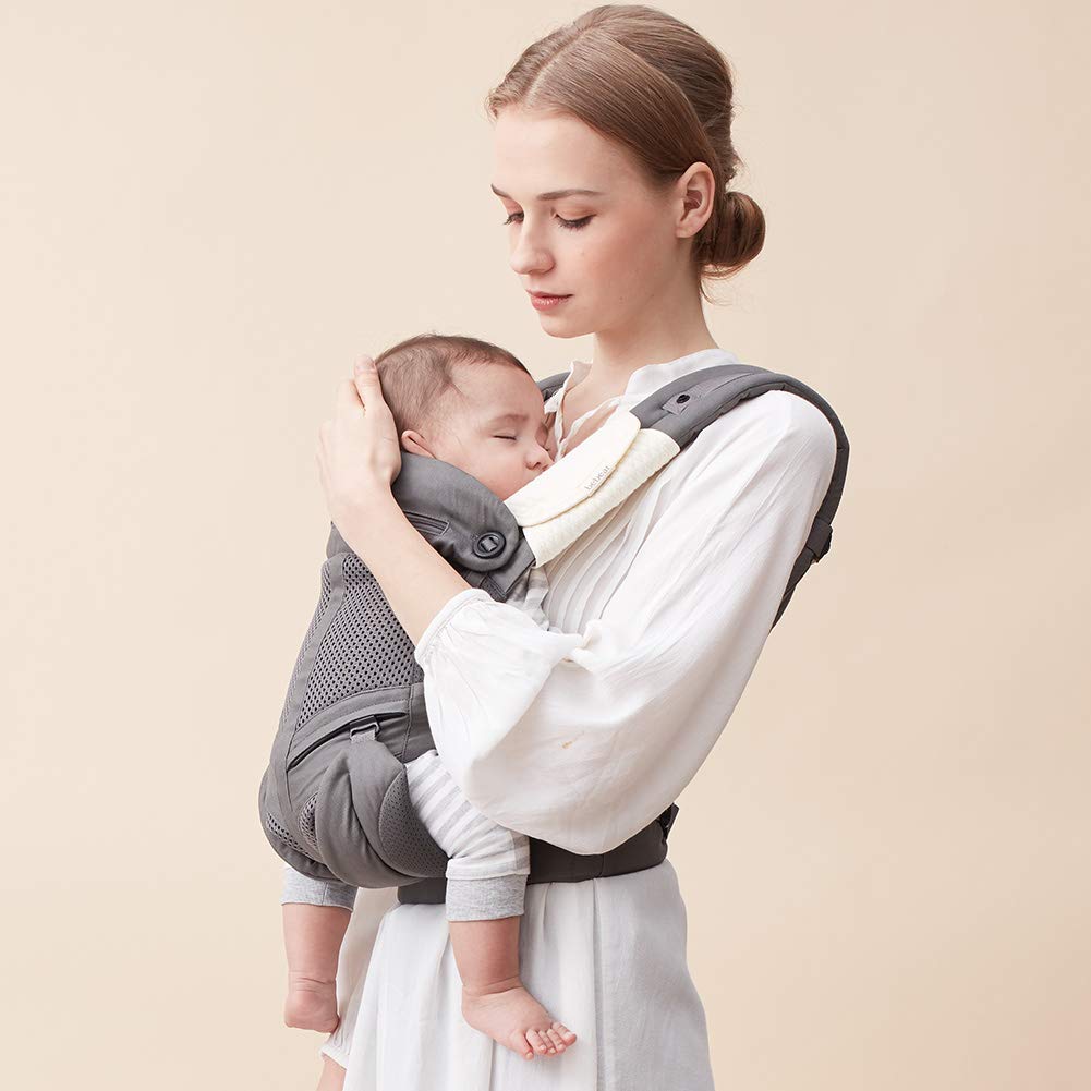 Địu cho bé đa năng cao cấp Bebamour Bebear Baby Wrap Carrier có mũ che