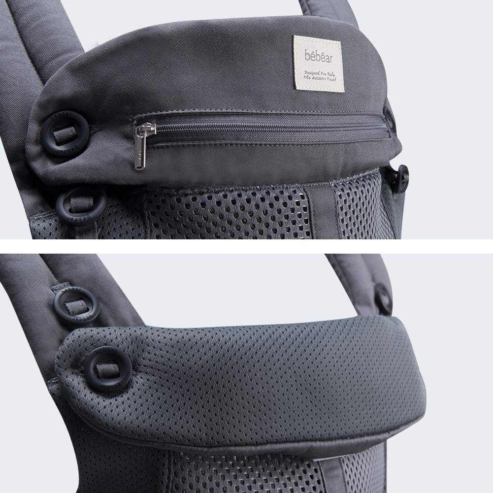 Địu cho bé đa năng cao cấp Bebamour Bebear Baby Wrap Carrier có mũ che