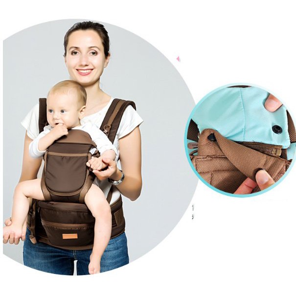 Địu em bé 8 tư thế Gluck bốn mùa đa năng - có ghế tì