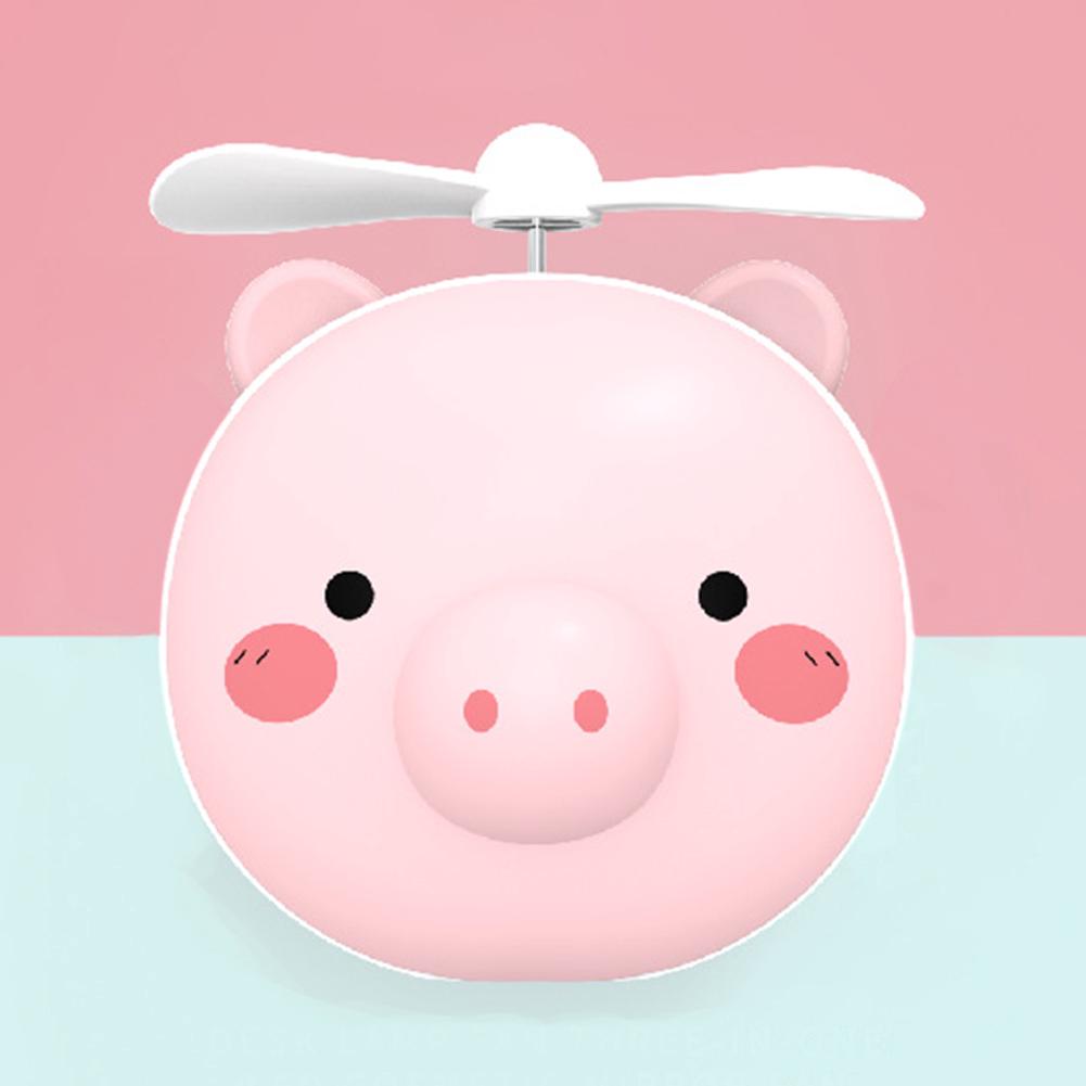 Quạt cầm tay mini 3 IN 1 Tiktok kiêm gương soi led heo dễ thương