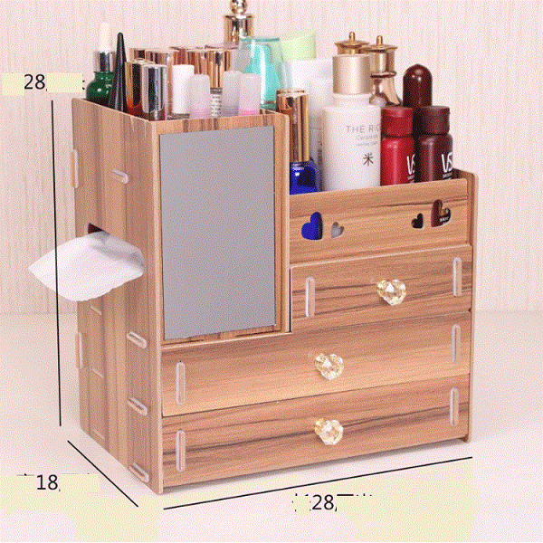 Hộp đựng mỹ phẩm 4 ngăn có gương BB1632