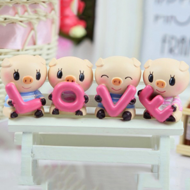 Bộ tượng heo love ( 4 con)
