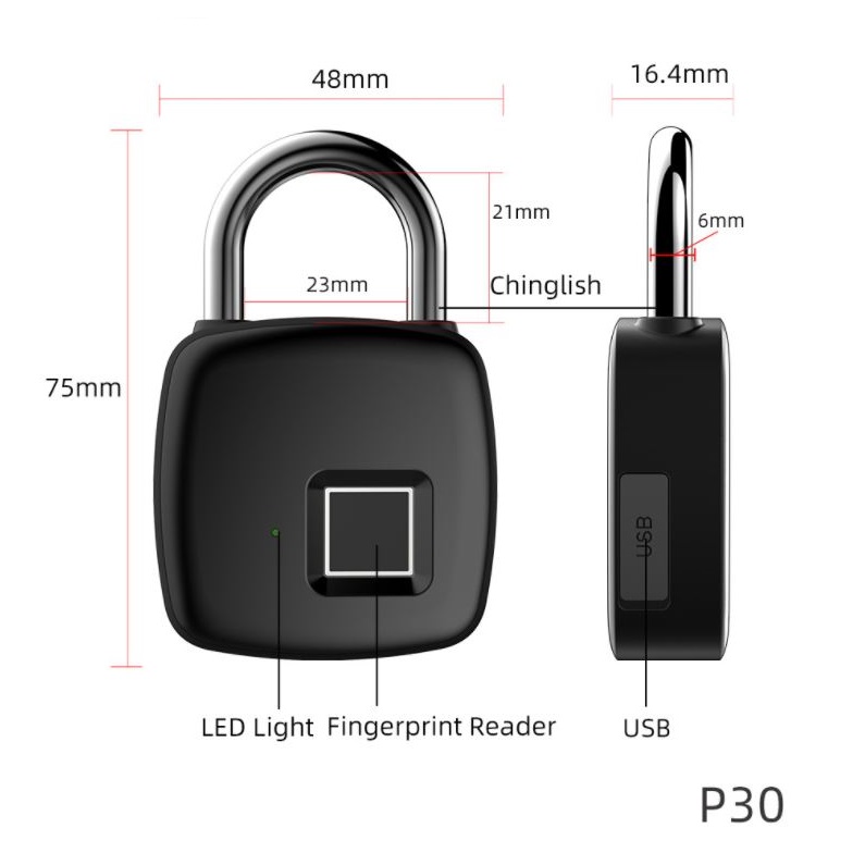 Ổ khóa vân tay thông minh P30   - Mở khóa chỉ một chạm qua APP điện thoại