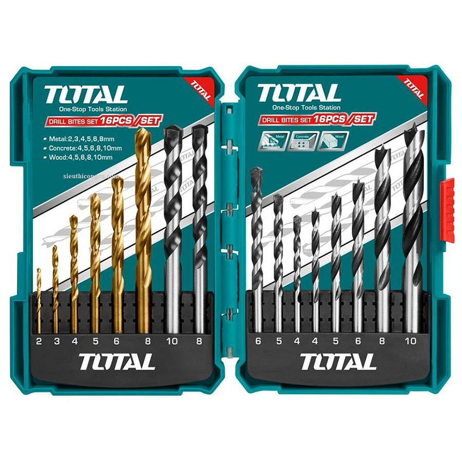 Bộ mũi khoan đa năng 16 chi tiết Total TACSD6165