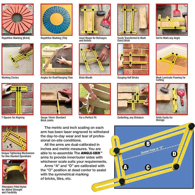 Thước đo đa góc đo đa năng cho gạch và sàn nhà B125