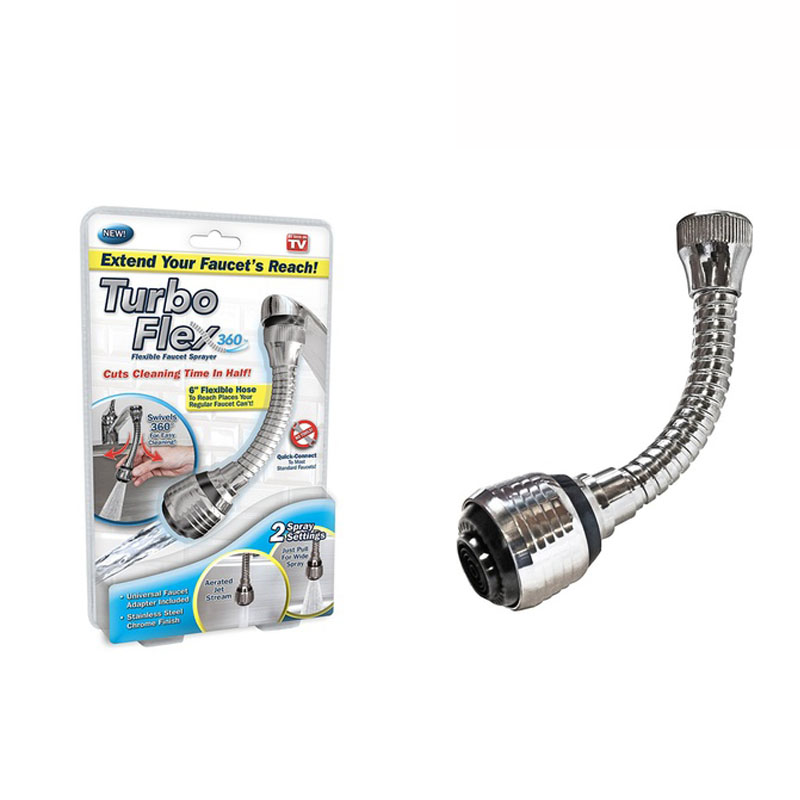 Vòi xịt tăng áp rửa bát Turbo Flex xoay được 360 độ