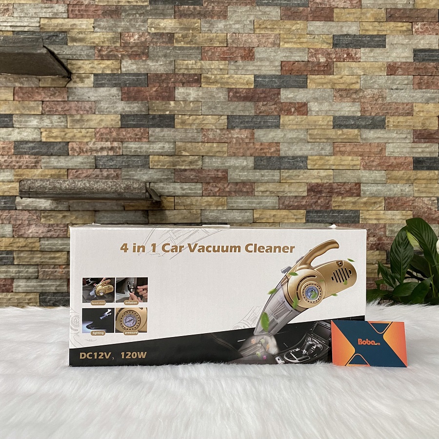 Máy hút bụi xe hơi cao cấp đa nắng 4 IN 1 T9 - Kiêm đèn pin bơm lốp và đo áp suất