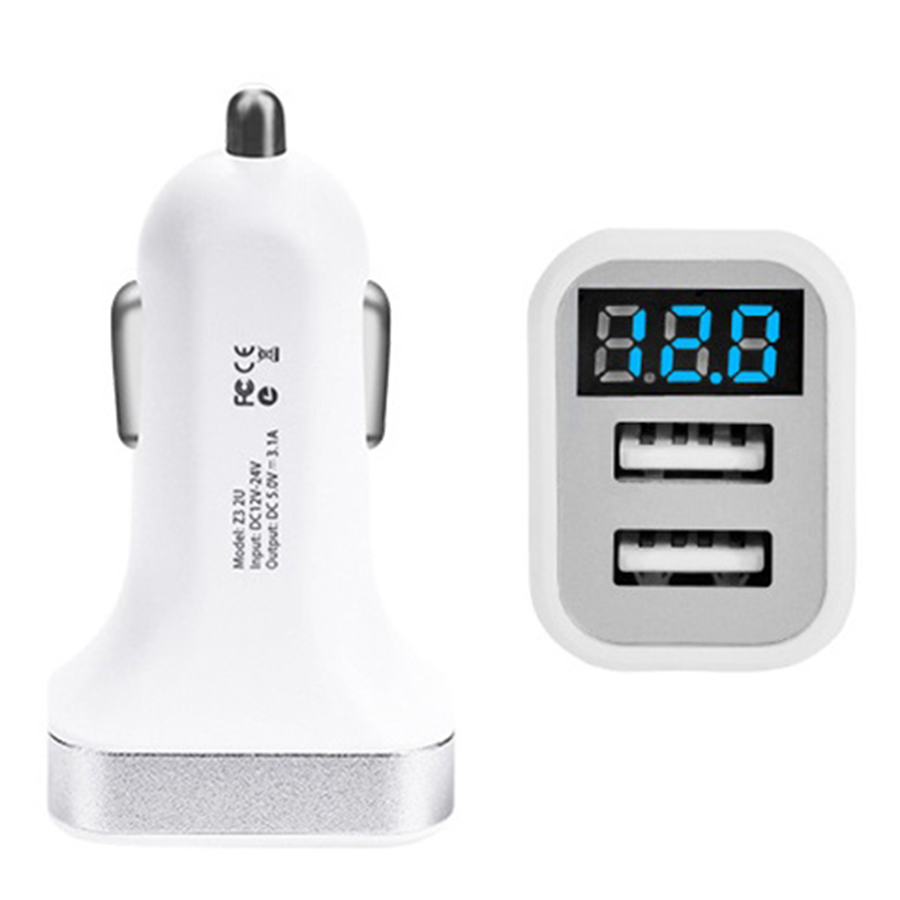 Cóc sạc xe hơi Hoco Z3 - Led và 2 cổng USB