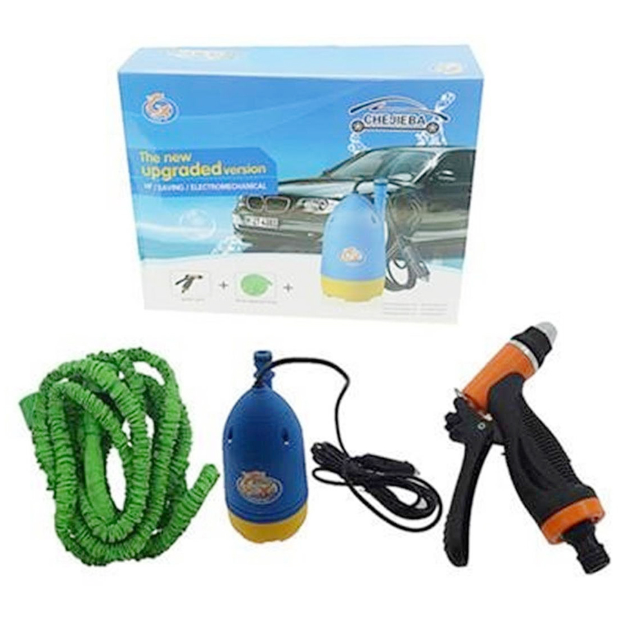 Bộ bơm rửa xe 12V tăng áp tại nhà Chejieba - Siêu tiết kiệm nước